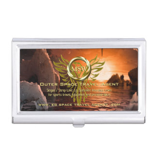 Gold Ring, Phoenix, Outer Space Travel Agent Business Card Case