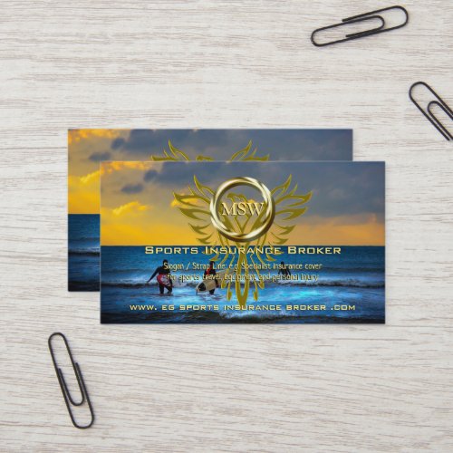Gold Ring Phoenix Surfers Insurance Broker Business Card