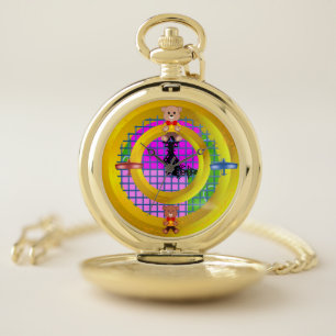 Gold Ring Plane Bowtie Teddy Bear Geometric Pocket Watch
