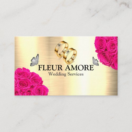 Gold Ring Planning Design Styling Wedding Services Business Card