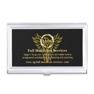 Gold Ring, Rising Phoenix, Mortician Service Business Card Case