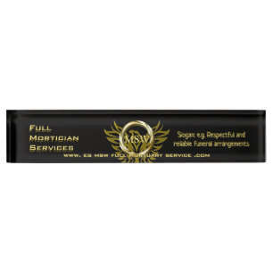 Gold Ring, Rising Phoenix, Mortuary Service Desk Name Plate