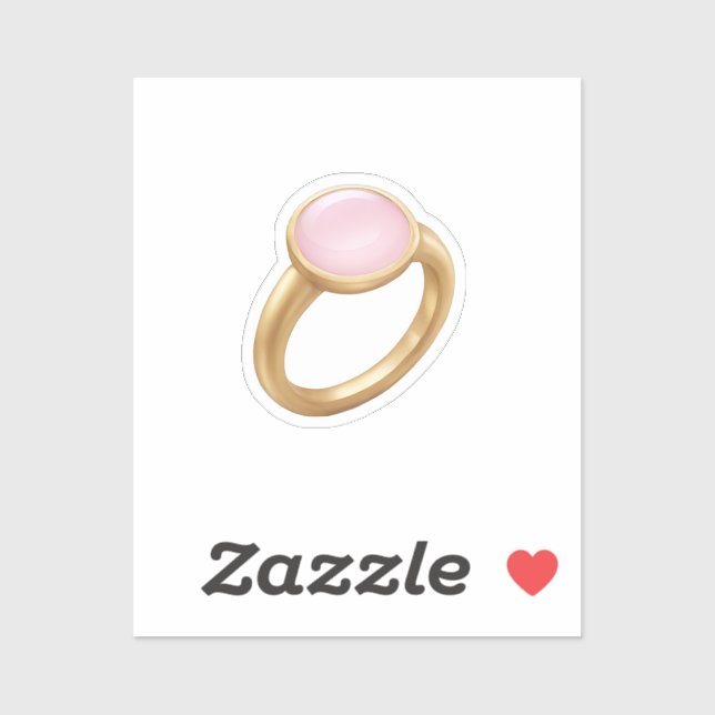 Gold Ring with Pink Gem Emoji Art Sticker (Sheet)