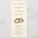 Gold Rings Elegant Cream and Brown wedding Program