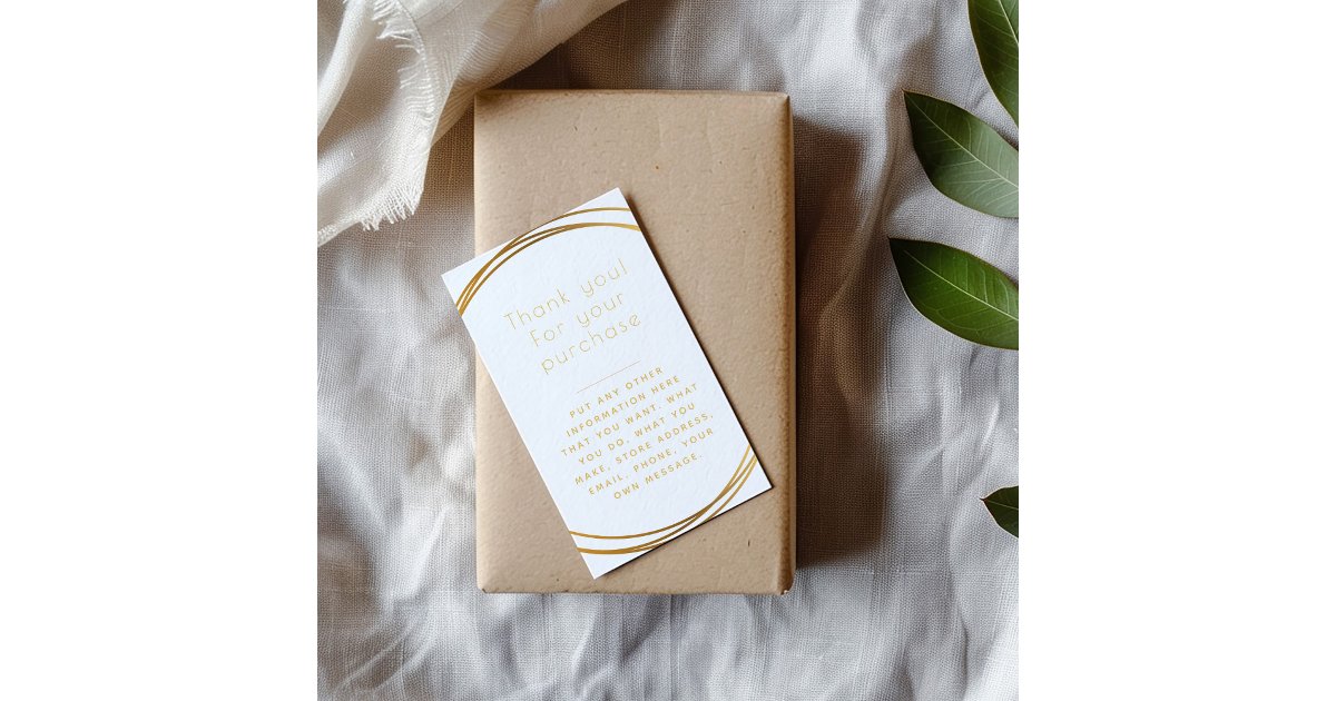 Gold rings insert Card for customer orders. | Zazzle