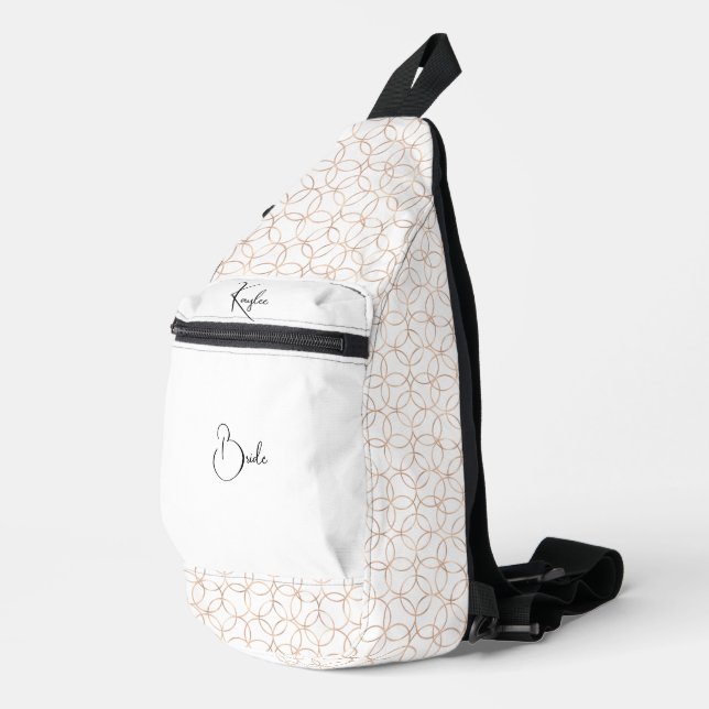 Gold Rings On White Wedding Sling Bag (Right Corner)