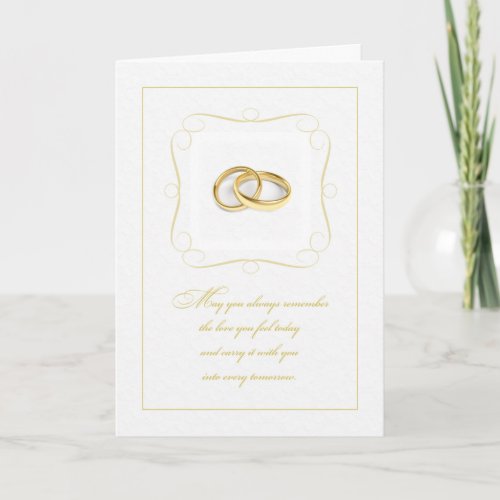 Gold Rings Wedding Congratulations Card