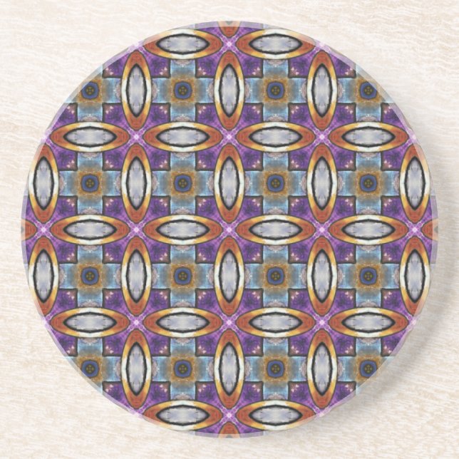 Gold Rings With Purple Drink Coaster (Front)