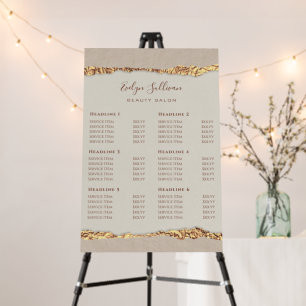 Gold Ripped Paper Price List Foam Board