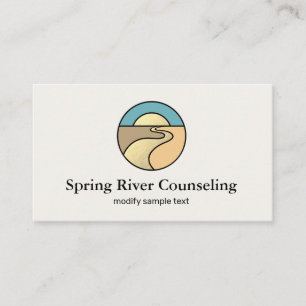 Gold River Sunset Horizon Wellness Counselor Logo Business Card