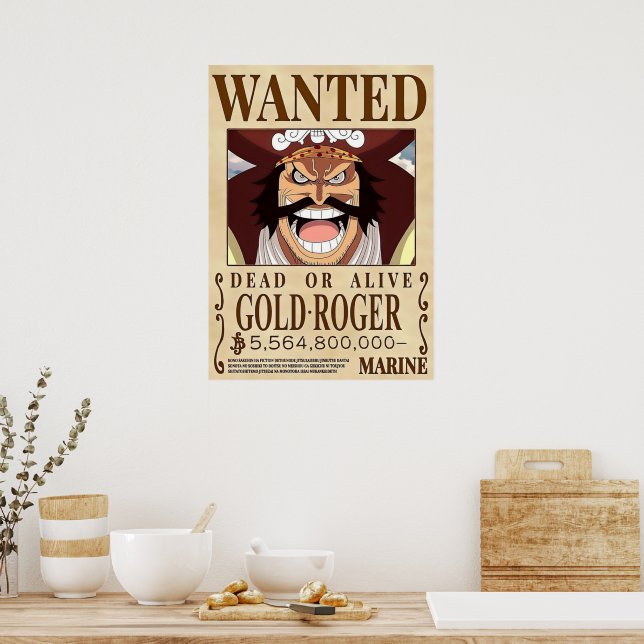 GOLD ROGER One Piece wanted Poster | Zazzle