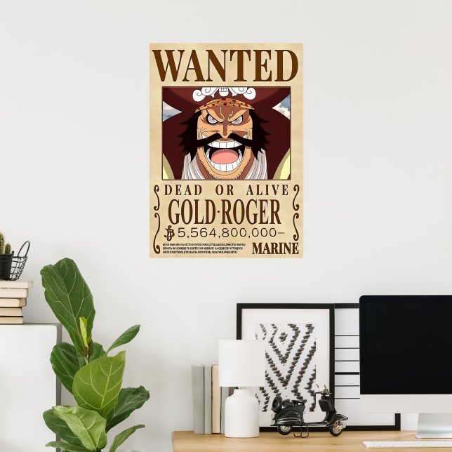 GOLD ROGER One Piece wanted Poster | Zazzle
