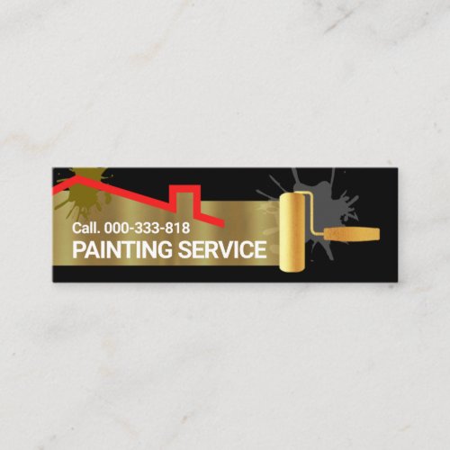 Gold Roller Brush Painting Home Mini Business Card