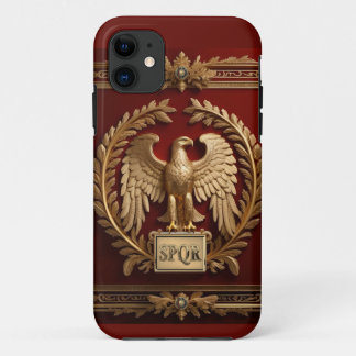 Gold Roman Imperial Eagle over Red No.4 iPhone 11 Case