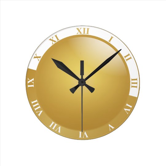 Gold Roman Numeral Wall Clock