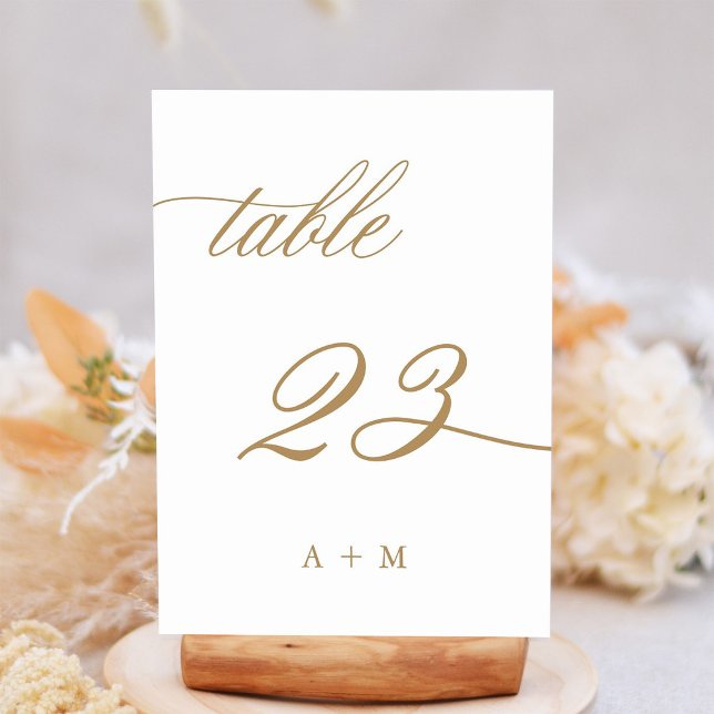 Gold Romantic Calligraphy Wedding Number 23, Table Number (Creator Uploaded)