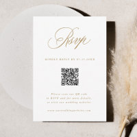 Gold Romantic Calligraphy Wedding QR Code