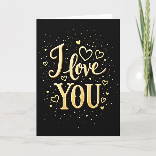 Gold Romantic Love Card (Front)