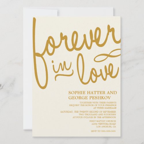 Gold Romantic Wedding Invitations