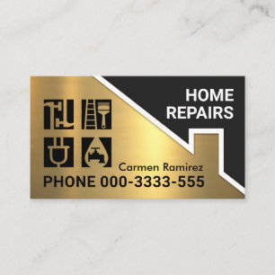 Gold Roof Handyman's Window Pane Business Card
