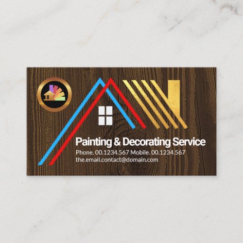 Gold Roof On Timber Wood Home Painting Decorator Business Card