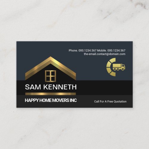 Gold Roof Window Building Home Moving Transport Business Card