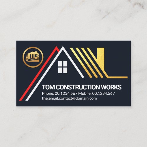 Gold Rooftop A_Frame Structure Renovation Business Card