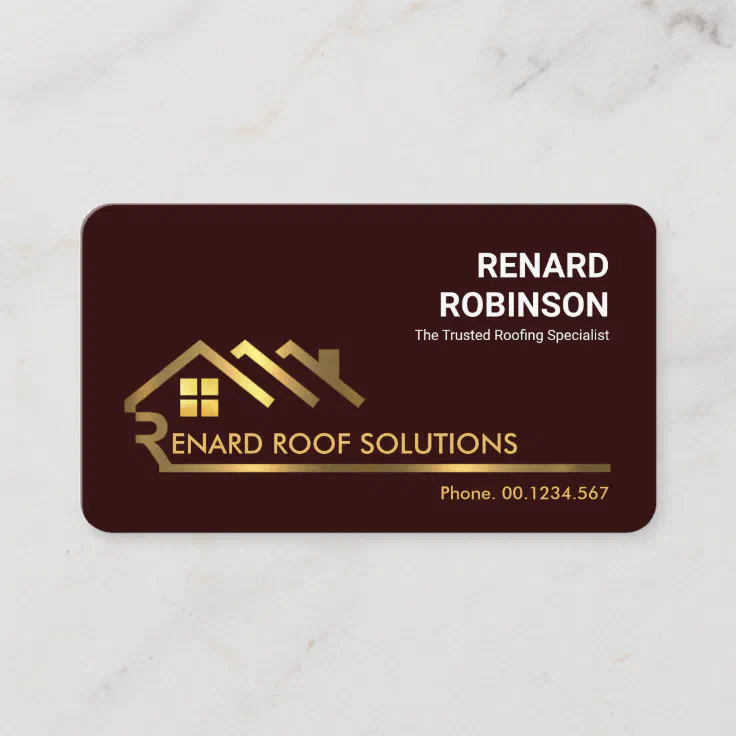 Gold Rooftop LetterR Roofing Business Card Zazzle