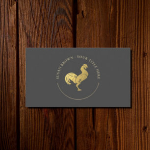 Gold Rooster Logo Business Card