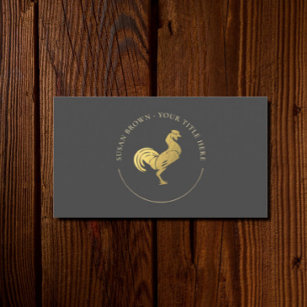 Gold Rooster Logo Business Card