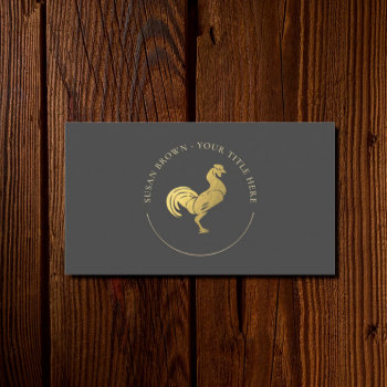 Gold Rooster Logo Business Card by istanbuldesign at Zazzle
