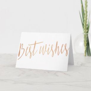 Gold rose calligraphy "Best wishes" Card