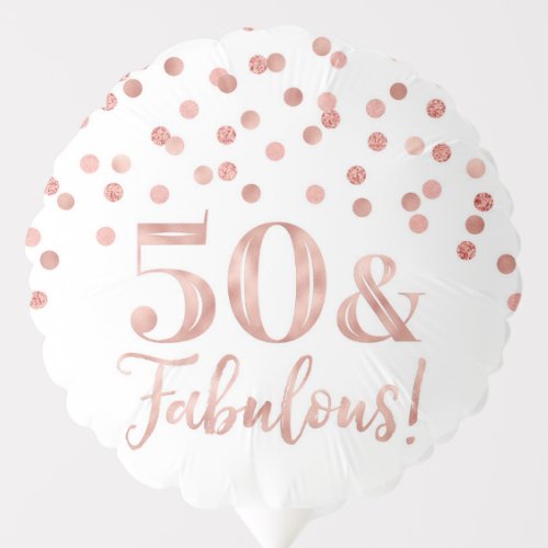 Gold Rose Confetti 50  Fab Birthday Balloon