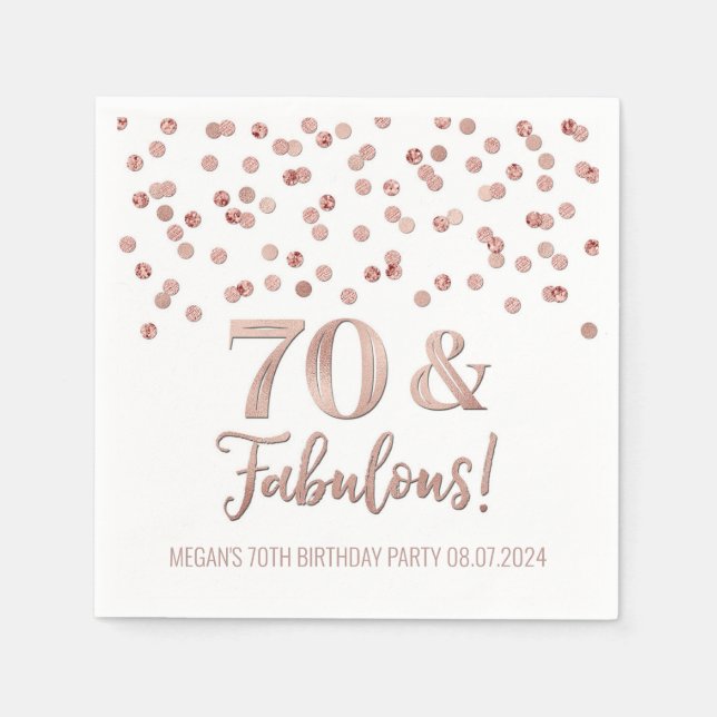 Gold Rose Confetti 70 & Fabulous Napkins (Front)