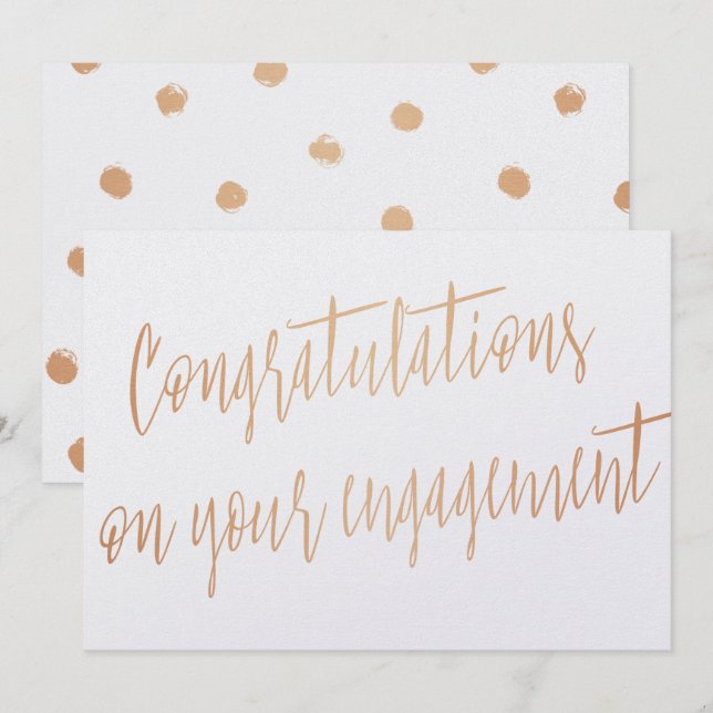 Gold rose "Congratulations on your engagement" Invitation (Front/Back)