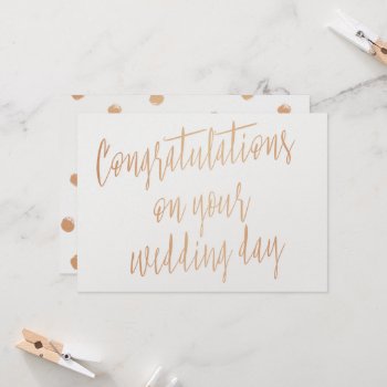 Gold Rose "congratulations On Your Wedding Day" Card by LitleStarPaper at Zazzle