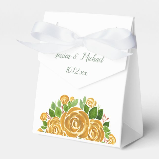 Gold Rose Favor Box (Front Side)