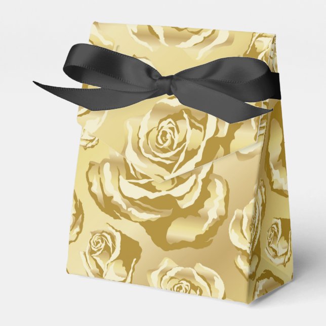 Gold Rose Favor Box (Front Side)