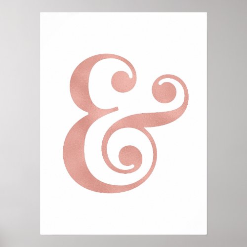 Gold rose foil ampersand art prints