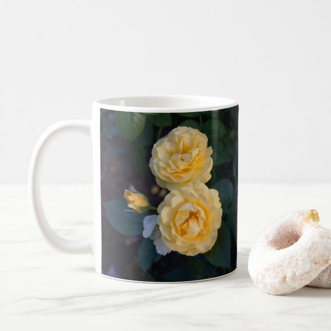 Gold Rose Garden Coffee Mug (With Donut)