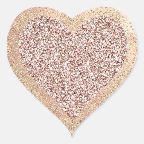 Gold Rose Glitter Girly Blush Lux Heart Blush Heart Sticker