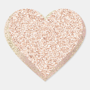 Gold Rose Glitter Girly Blush Lux Heart Sweet Brid Heart Sticker