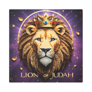 Gold Rose Lion of Judah -Royal Christian Metal Art