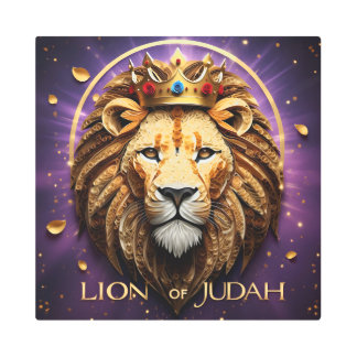 Gold Rose Lion of Judah -Royal Christian Metal Art