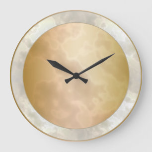 Gold Rose Marbled Large Clock