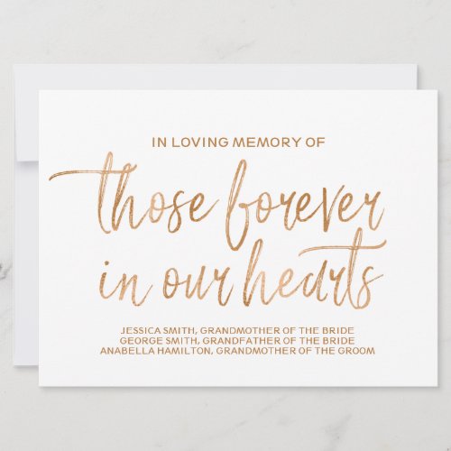 Gold Rose Memorial Sign  Stylish Lettered Announcement