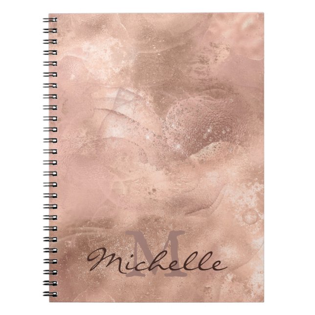 Gold Rose  Metallic Texture - Elegant Notebook (Front)