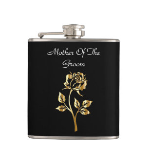 Gold Rose Mother of the Groom Flask