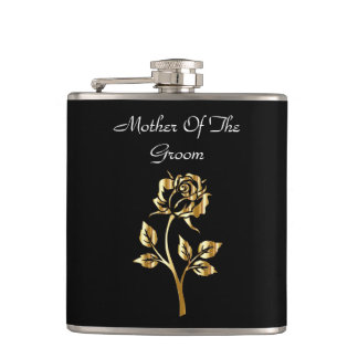 Gold Rose Mother of the Groom Flask