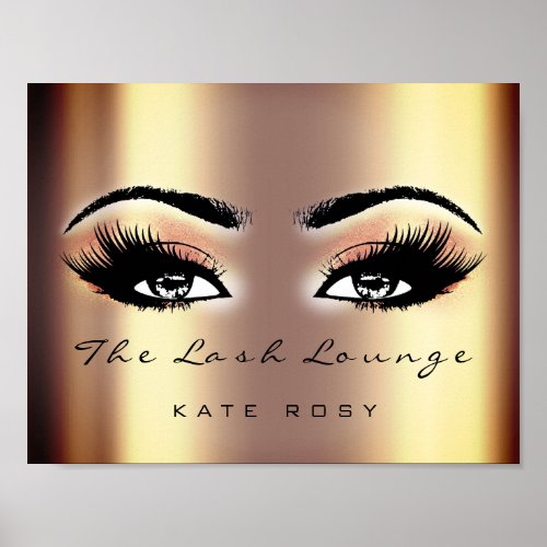 Gold Rose Name Makeup Artist Beauty Studio Lashe Poster